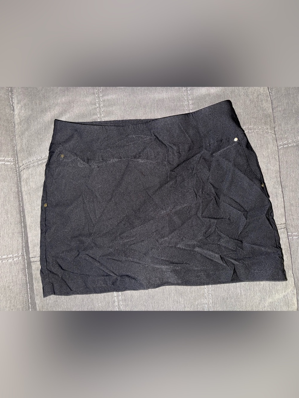 Attyre Black Mini Skirt with Side Stud Details